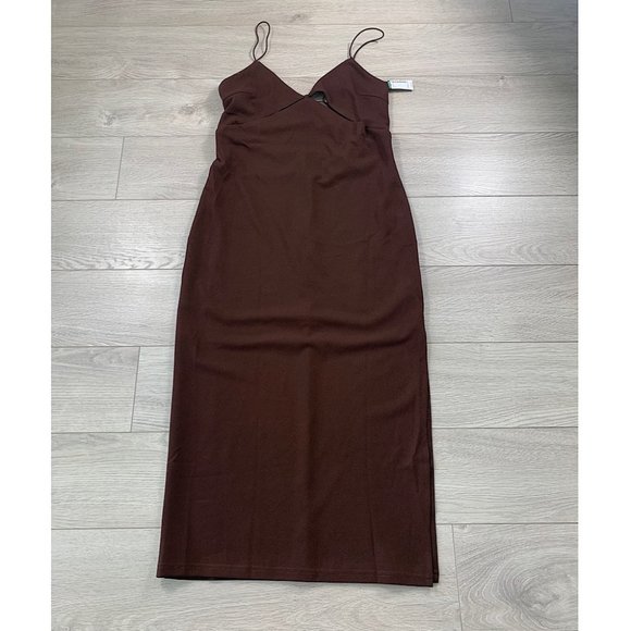 Simons Edit By Nine Irresistible Cutout Brown Bodycon Dress - Picture 4 of 11